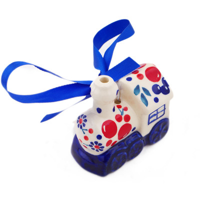Polish Pottery Train Ornament 2&quot; Burst Of Berries