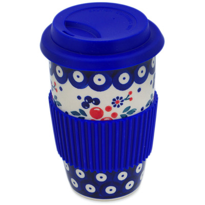 Polish Pottery Travel Coffee Mug Burst Of Berries