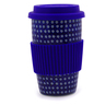Polish Pottery Travel Coffee Mug Tiny Peacock Eyes UNIKAT