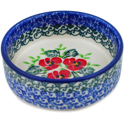 Polish Pottery Tray 0&quot; Delicate Red Flowers