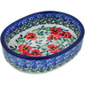 Polish Pottery Tray 0&quot; Red Pansy