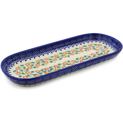 Polish Pottery Tray 11&quot; Elegant Garland