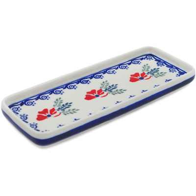 Polish Pottery Tray 7&quot; Rain Of Field Poppies