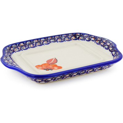 Polish Pottery Tray 8&quot; Poppy Passion UNIKAT