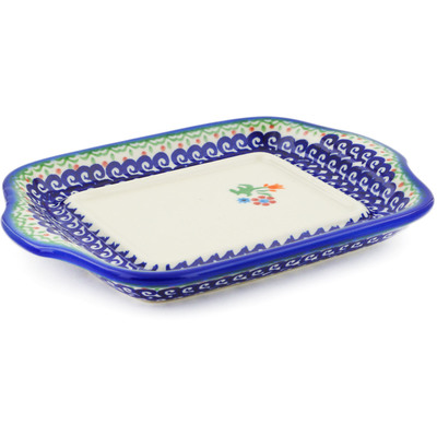Polish Pottery Tray 8&quot; Spring Flowers