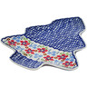 Polish Pottery Tray 9&quot; Red Flower Meadow
