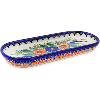 Polish Pottery Tray 9&quot; Spring Splendor UNIKAT