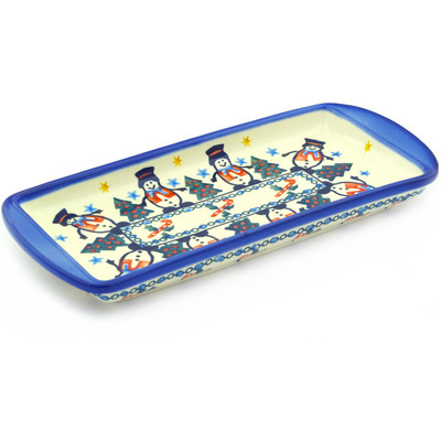 Polish Pottery Tray with Handles 11&quot;