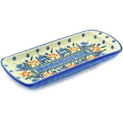 Polish Pottery Tray with Handles 11&quot;
