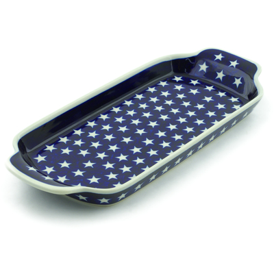Polish Pottery Tray with Handles 12-inch America The Beautiful