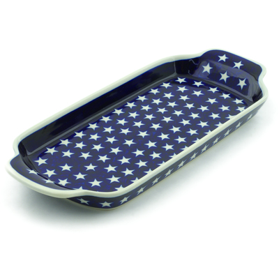 Polish Pottery Tray with Handles 12-inch America The Beautiful
