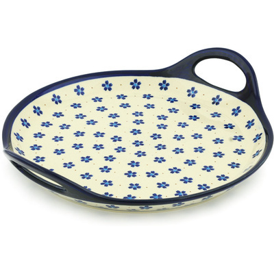 Polish Pottery Tray with Handles 13&quot; Daisy Field