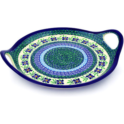 Polish Pottery Tray with Handles 13&quot; Sweet Violet