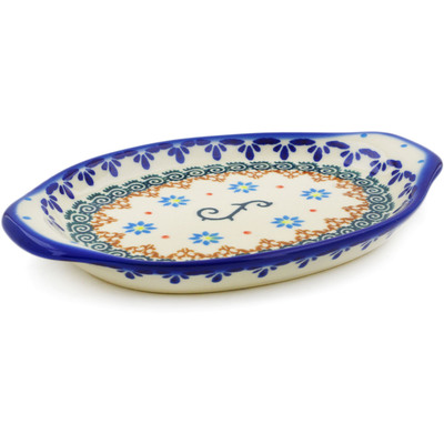 Polish Pottery Tray with Handles 7&quot; Sunflower Dance