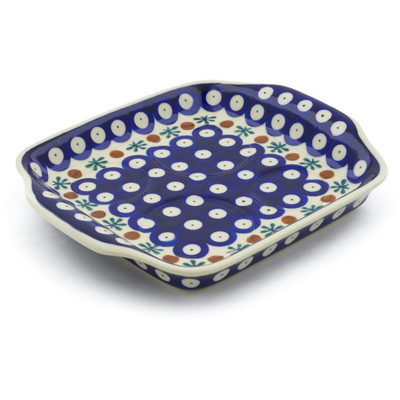 Polish Pottery Tray with Handles 8&quot; Mosquito