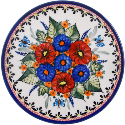 Polish Pottery trivet, hot plate Spring Splendor UNIKAT