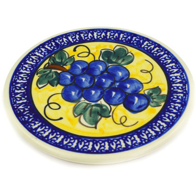 Polish Pottery trivet, hot plate Tuscan Grapes