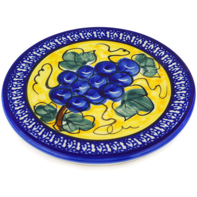 Polish Pottery trivet, hot plate Tuscan Grapes