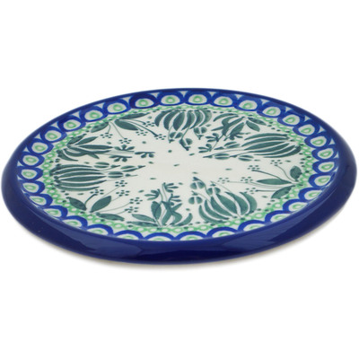 Polish Pottery trivet, hot plate Weeping Tulips UNIKAT