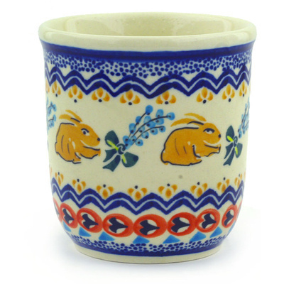 Polish Pottery Tumbler 10 oz Bunny Trail