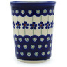 Polish Pottery Tumbler 10 oz Flowering Peacock