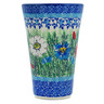 Polish Pottery Tumbler 12 oz Polish Fields UNIKAT