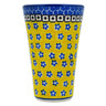 Polish Pottery Tumbler 12 oz Sunburst Daisies