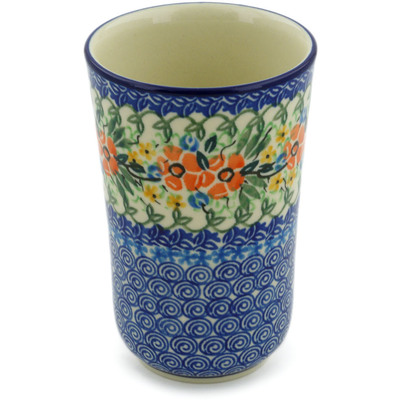 Polish Pottery Tumbler 15 oz Spring Halo UNIKAT