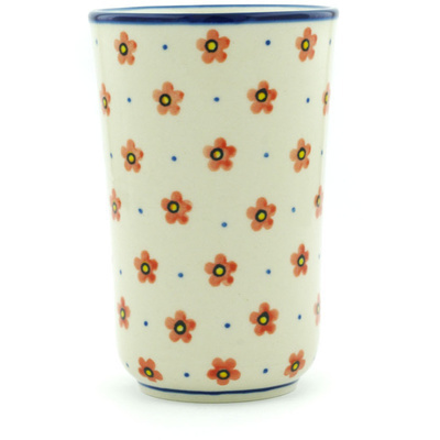 Polish Pottery Tumbler 15 oz Wildflower Burst