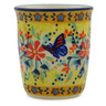 Polish Pottery Tumbler 3 oz Butterfly Summer Garden UNIKAT