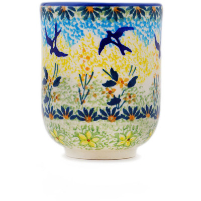 Polish Pottery Tumbler 5 oz Birds In The Sunset UNIKAT