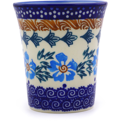Polish Pottery Tumbler 5 oz Blue Cornflower