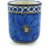 Polish Pottery Tumbler 5 oz Cobalt Poppies UNIKAT