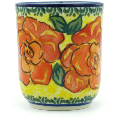 Polish Pottery Tumbler 5 oz Matisse Flowers UNIKAT