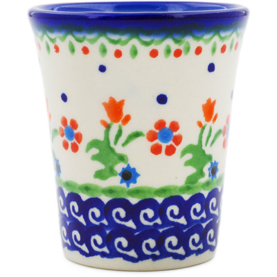 Polish Pottery Tumbler 5 oz Spring Flowers
