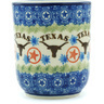 Polish Pottery Tumbler 5 oz Texas Longhorns