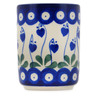Polish Pottery Tumbler 6 oz Bleeding Heart Peacock