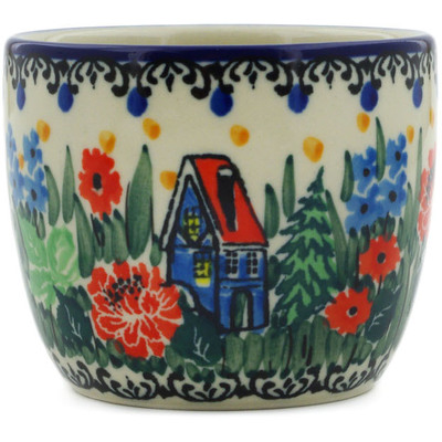 Polish Pottery Tumbler 6 oz Blue Escape UNIKAT