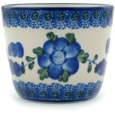 Polish Pottery Tumbler 6 oz Blue Poppies