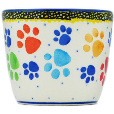 Polish Pottery Tumbler 6 oz Children&#039;s Happy Paws