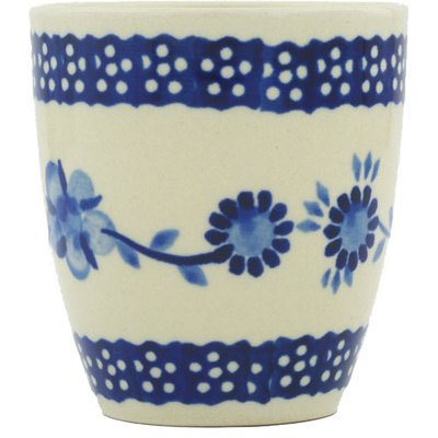 Polish Pottery Tumbler 6 oz Delicate Poppy