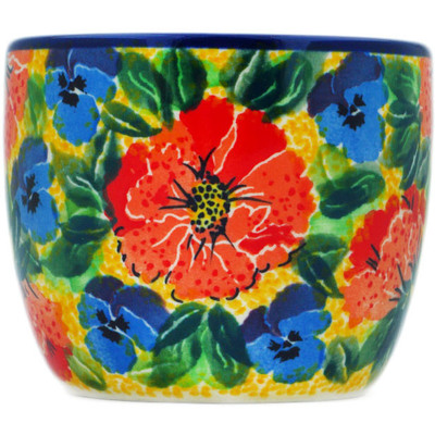 Polish Pottery Tumbler 6 oz Flowers Collected On A Sunny Day UNIKAT