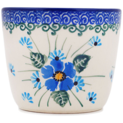 Polish Pottery Tumbler 6 oz Forget Me Not UNIKAT