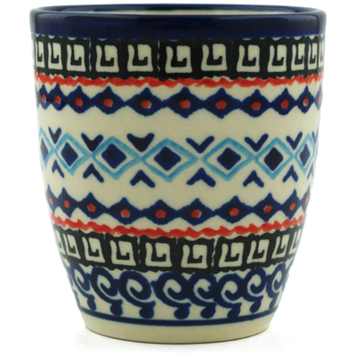 Polish Pottery Tumbler 6 oz Lotus Bloom UNIKAT