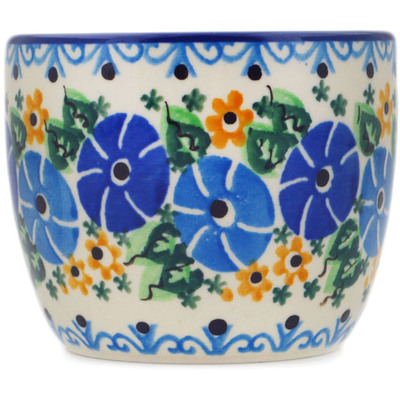 Polish Pottery Tumbler 6 oz Periwinkle Ring UNIKAT