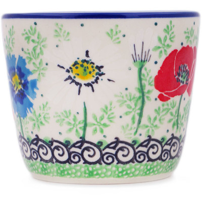 Polish Pottery Tumbler 6 oz Polish Wildflowers UNIKAT