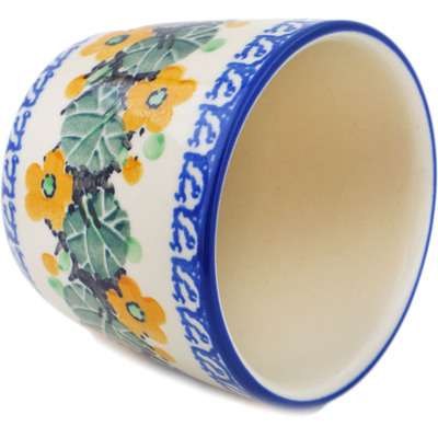 Polish Pottery Tumbler 6 oz Sunflower Chain UNIKAT