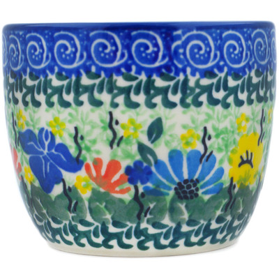 Polish Pottery Tumbler 6 oz Wildflower Wreath UNIKAT