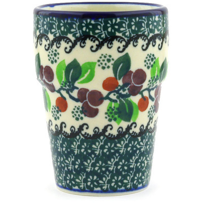 Polish Pottery Tumbler 7 oz Berry Garland