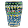 Polish Pottery Tumbler 7 oz Christmas Forest UNIKAT